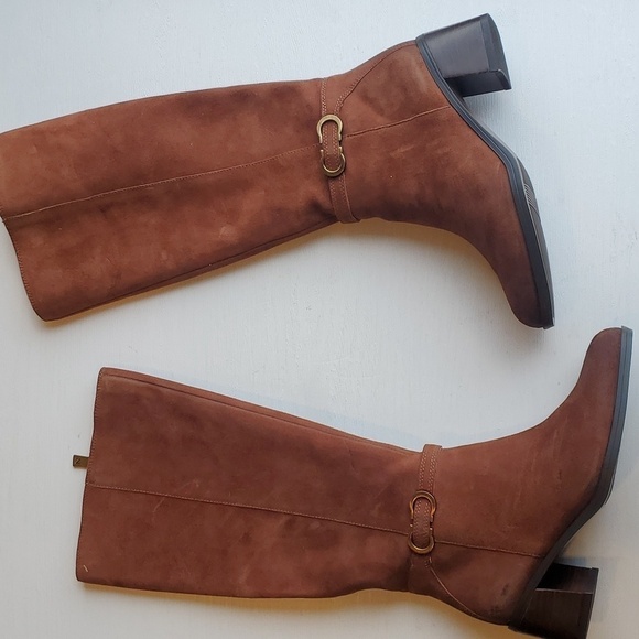 Naturalizer Light Brown Suede Sterling Saddle Knee High Boots 5 NWT - Picture 2 of 11